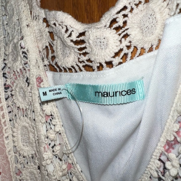 Women's Medium M Maurice’s Maxi Dress Sleeveless Long Flowy Patterned Tie Front - Picture 5 of 6